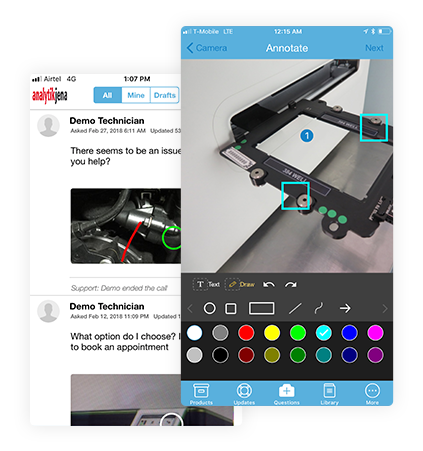  maintenance tickets with picture, video and annotations