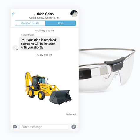 field team Collaboration using chat, live video & Google Glass